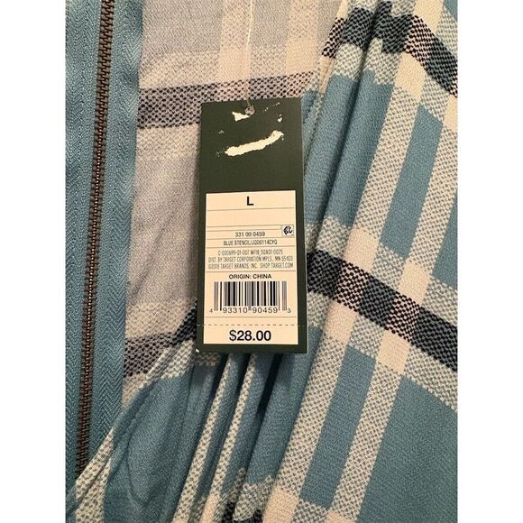 Wild Fable Women's L Blue Plaid Jumpsuit Wide-Leg Casual One-Piece - Picture 4 of 7